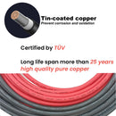 Solar Extension Cable Wire Black + Red 12AWG(4mm²)  with Waterproof Cap Solar Connector  Solar Panel Extension Cable Wire 1500V