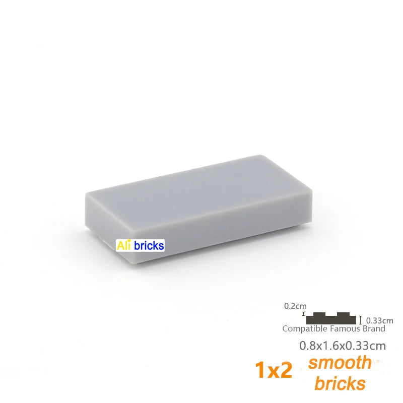 100pcs Bulk Blocks Building Bricks Smooth 1X2 Educational Assemblage Construction Toys for Children Size Compatible With 3069b