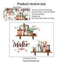 30*60cm English Make Coffee Cartoon Wall Sticker Creative Background Wall Kitchen Study Restaurant Decoration Mural Wall Sticker