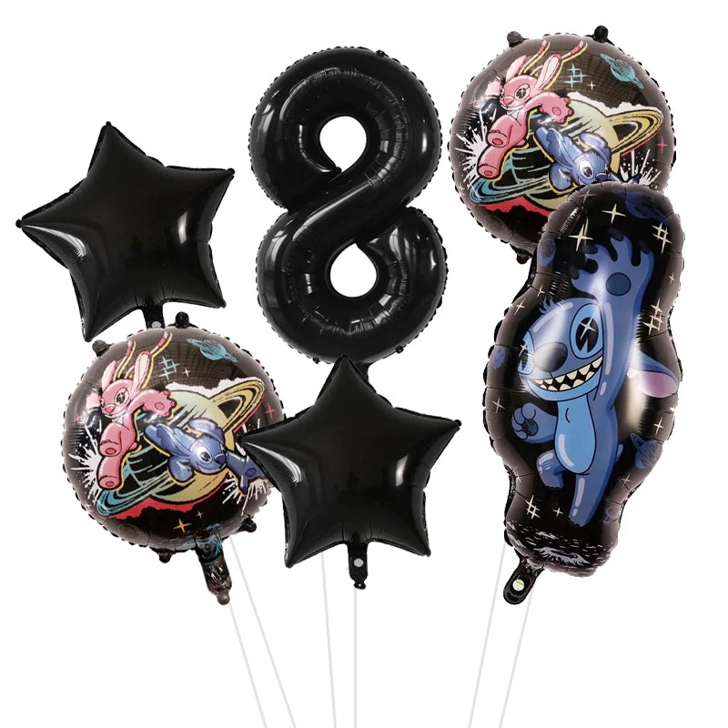 6pcs Disney Lilo & Stitch Party Balloons Stitch 32" Number Balloon set Baby Shower Birthday Party Decorations Kids Toy Gifts