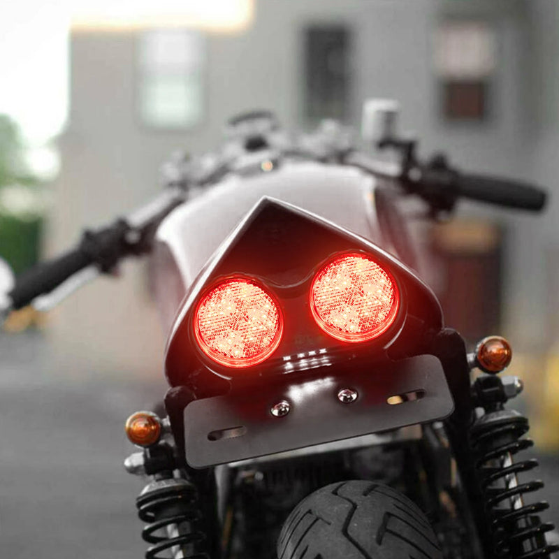 2x LED 12V Brake Stop Light Tail Driving Round Taillight Red Reflector ATV Off Road Motorcycle Signal Lamp Accessories Car Light