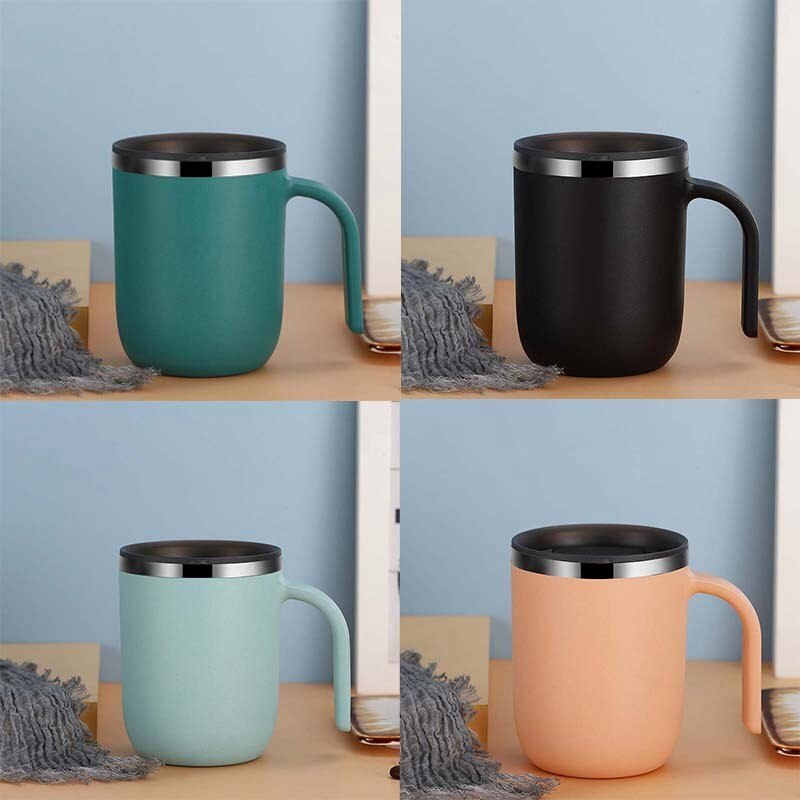 Stainless steel coffee mug Metal drinking mugs Double wall beer cup SUS 304 thermal water wine cups with lid for office home