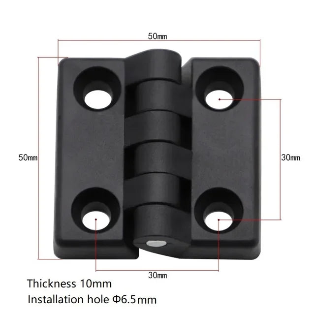 10PCS 40*30mm Small Hinges Black Mini Plastic Door Bearing Butt Cabinet Drawer Jewellery Box ABS Hinge For Furniture Hardware