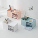 3 Colors Double-drawer Desktop Storage Box Cosmetic Plastic Compartmental Box Jewelry Storage Box Desktop Sundries Organizer