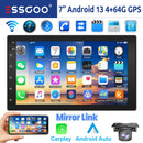 ESSGOO 7"/9"/10“ 2 DIN Android 14 4+64G Car Stereo Carplay Android Auto GPS Navi Bluetooth FM RDS Radio WIFI Touchscreen ChatGPT