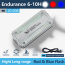 Smiling Shark JD007 Rot Blau Stroboskop Polizei Warnleuchte USB wiederaufladbare Taschenlampe Schulterclip Blinkend Outdoor
