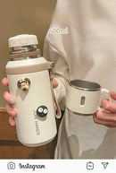 JUSTINLAU 600/800ML Thermos Cup Kitchen Vacuum Flasks with Tea Strainer Stainless Steel Portable Travel Thermal Water Bottles