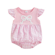 Mein erstes Oster-Baby-Mädchen-Outfit – Süßer Hasen-Strampler, Neugeborenen-Body mit Kragen und Smok-Details, Sommerkleidung