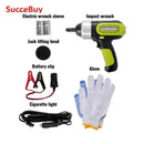 SucceBuy 5 Ton 12V Electric Car Jack Kit + Impact Wrench Light Portable Hydraulic Jack 13.5-36 CM Tire Lifting Car Repair Tool