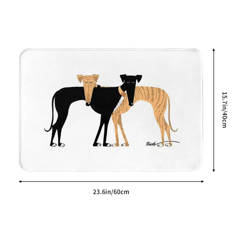 Greyhound Dog Bath Mat Head Rest Brindle Hound Doormat Kitchen Carpet Entrance Door Rug Home Decor