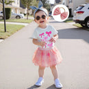 Girls Floral Print Ruffle Sleeve Top and Denim Skirt Set with Matching Headband - Summer 3PCS Outfit for Girls