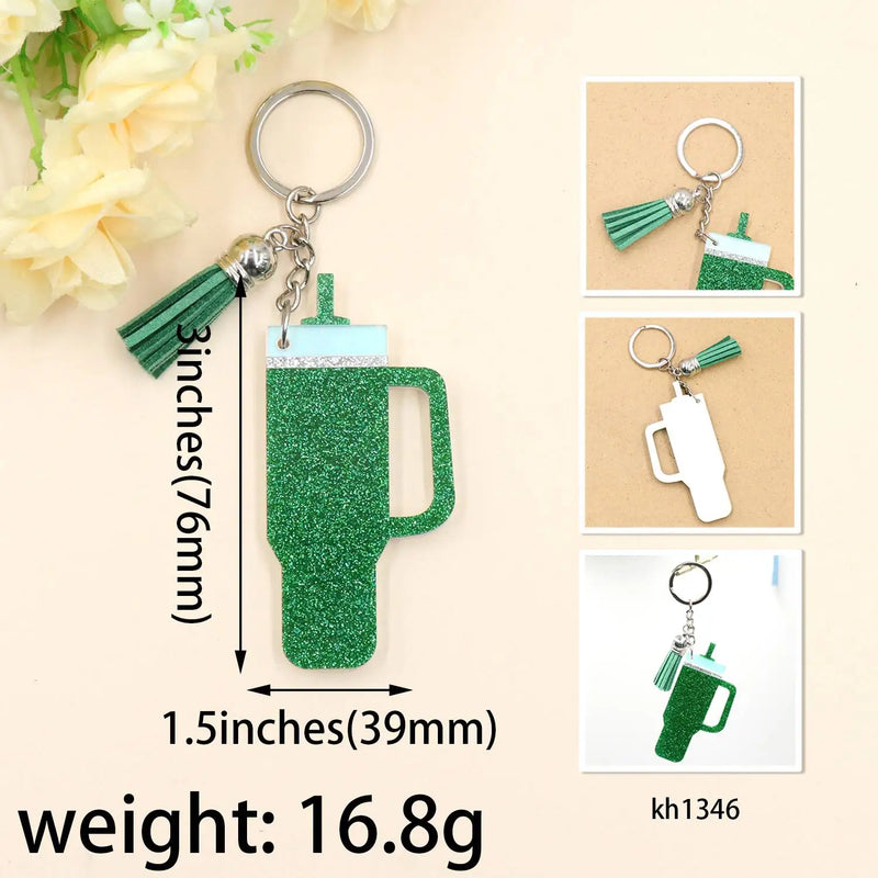 1piece New product Inspired Tumbler Cup Keychain Glitter Acrylic Gift for Cup Lover