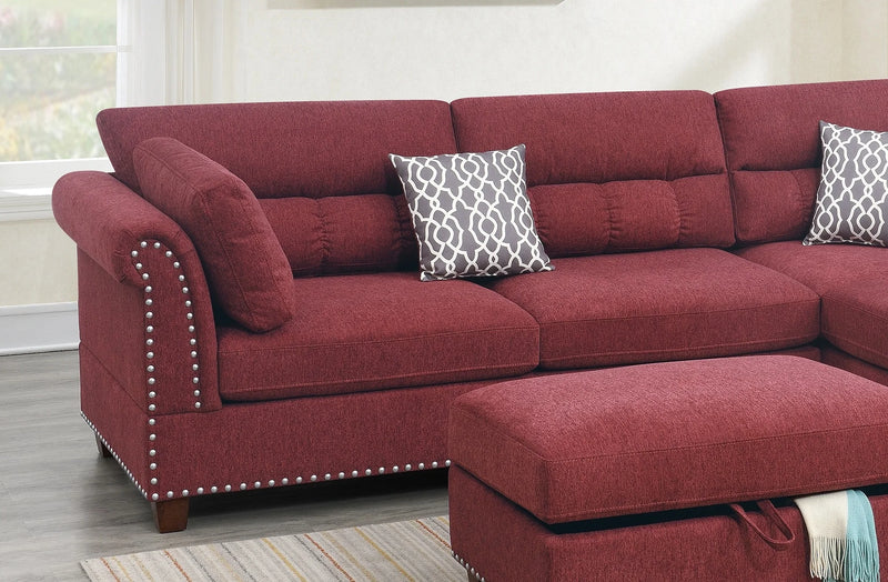 SOFA Sectional sofa Red Velvet Sectional sofa Red Velvet