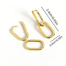 Fashion Gold Silver Color Paperclip Link Chain Hoop Earrings for Women Punk Metal Double Oval Circle Wedding Party Jewelry Gifts