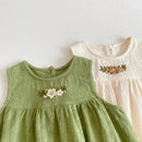 Bear Leader 2023 Neues Sommerkleid für Mädchen, lässig, mit Blumenstickerei, ärmelloses Westenkleid für 1-5 Jahre alte Kinder