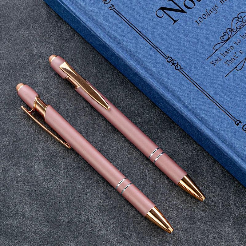 Personalized Custom LOGO Metal Rose Gold Ball Point Pen Business Advertising Gift Pens School Teacher Stationery Office Supplies