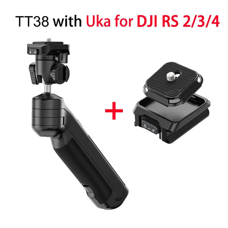 Ulanzi TT38 One-click Quick Release Tripod Uka Tripod Top Handle Grip for Camera Netting bracket with a Hidden Hook 180° Tilt