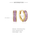CANNER Diamond-stud Zircon Turquoise Earrings Hoops 925 Sterling Silver Earrings For Women Silver Jewelry Violet Earring Aretes