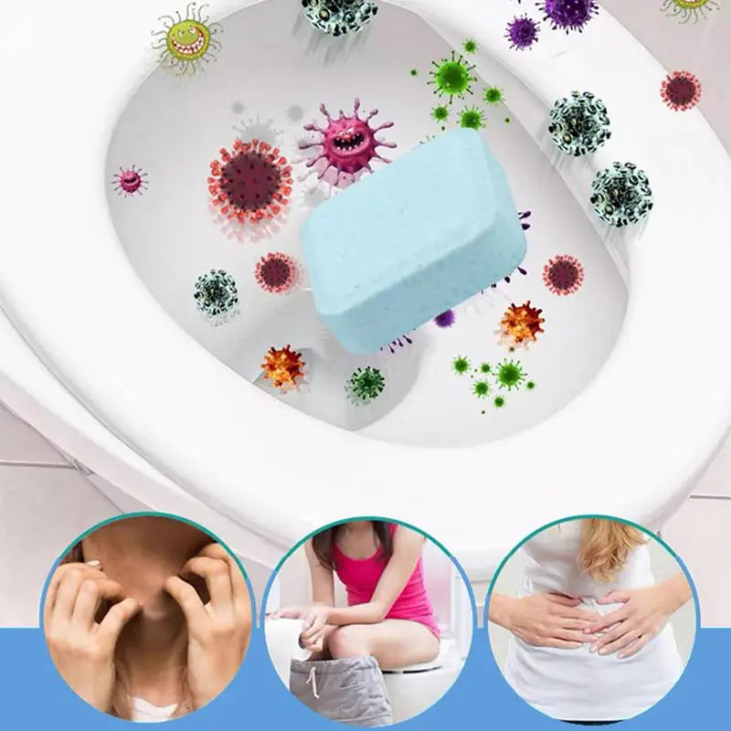 Toilet Bowl Tablets 12Pcs Concentrated Toilet Cleaning Tablets Long Lasting Cleaners Pipeline Tablets for Bathroom Toilet Tank