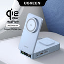 UGREEN 100W Magnetic Power Bank 20000mAh Portable PD 2-IN-1 Wireless Fast Charging PowerBank for MagSafe Qi2 25W Power Station
