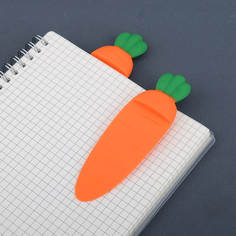 1pc Creative Cute Silicone Carrot Bookmark for Pages Books Readers Children Collection