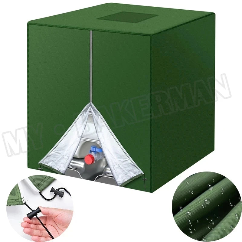 1000L Ibc Water Tank Protection Cover Plus Zipper Outdoor Garden Rainwater Container Waterproof Sunscreen Dust Cover