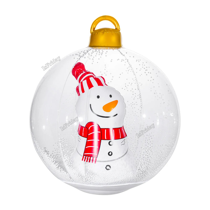 60cm Giant Luminous Inflatable Christmas Balls With Lights Pvc Outdoor Xmas Inflatable Decor Ball Holiday Yard Lawn Porch Decor