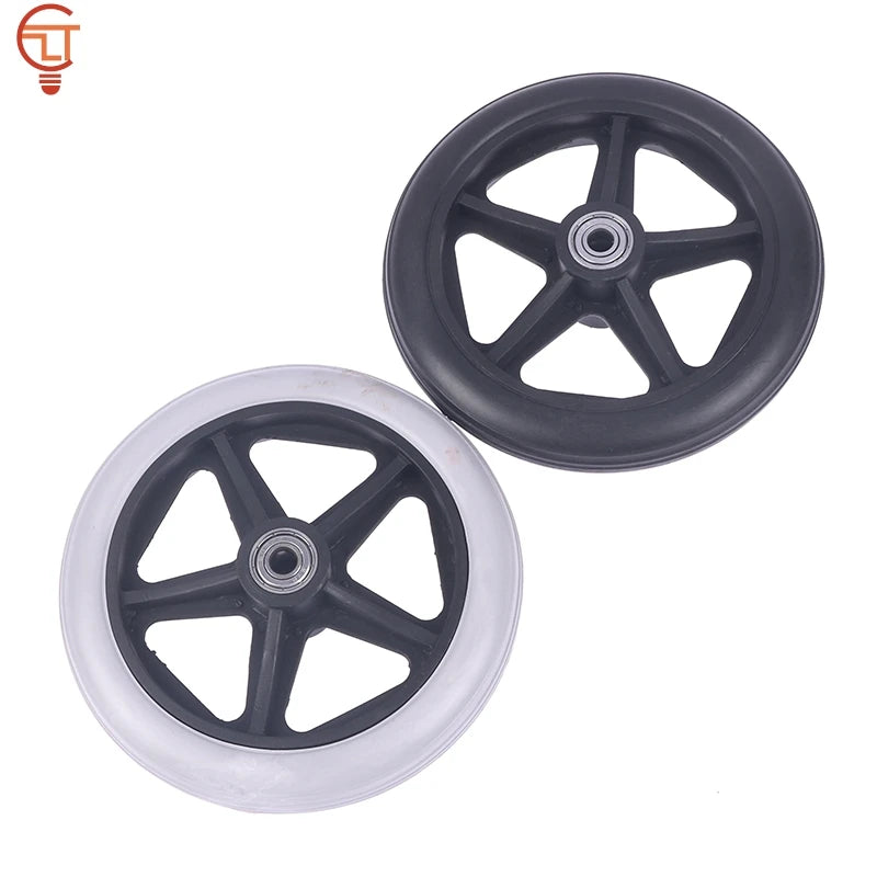 6 inch Wheel Smooth Flexible Heavy Duty Wheelchair Front Castor Solid Tire Wheel Wheelchair Replacement Parts