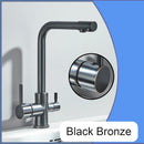 Balck Kitchen Filtered Faucet Brass Purifier Faucet Dual Sprayer Drinking Water Beige with Dot Vessel Sink Mixer Tap Torneira