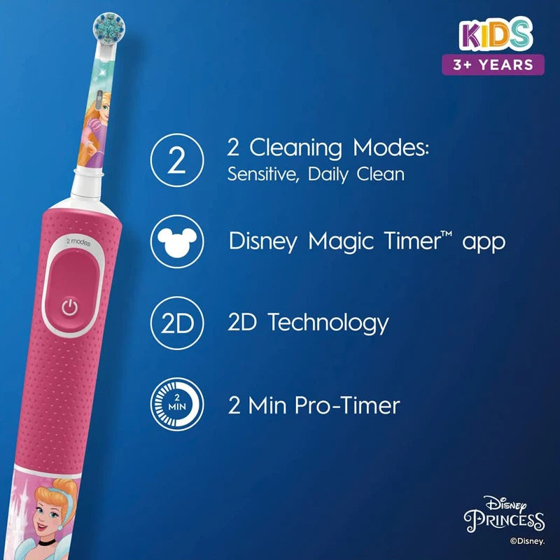 Oral-B Kids Electric Toothbrushes Rechargable Ratate Waterproof Gentle Timer Brush for Children Ages 3+ Replace Toothbrush Head