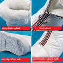 Thicken plush Waterproof Snow Boots Women's Short Boots Wild Joker White Botties Warm Botas Winter Shoes Black White Front Zip