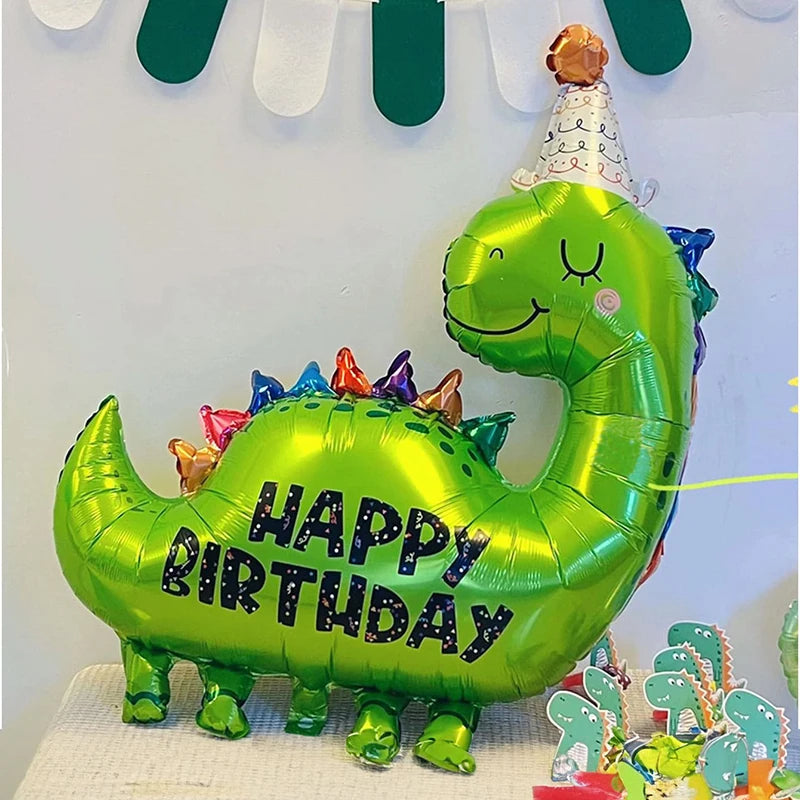 Fashion Green Birthday Dinosaur Aluminum Film Balloon Set For Children's Party Decoration Dinosaur Style Balloon