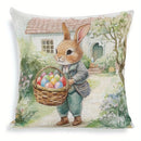 Happy Easter decoration pillow cover country farmhouse home room decoration Rabbit and egg pattern printing sofa cushion cover