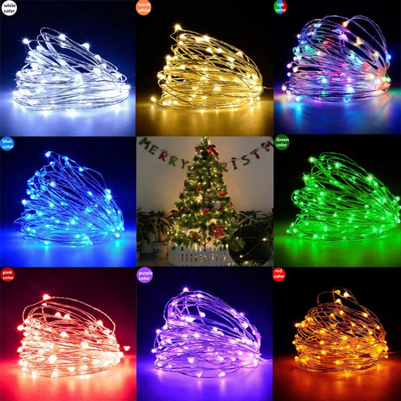 100/2M USB/Battery LED String Lights Waterproof Copper Wire Garland Fairy Lighting Strings Christmas Wedding Party Decor Lamps