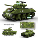 Military Classic Model M4A3 Sherman Medium Tank 150mm Collection Model Building Blocks Bricks Toys Gifts