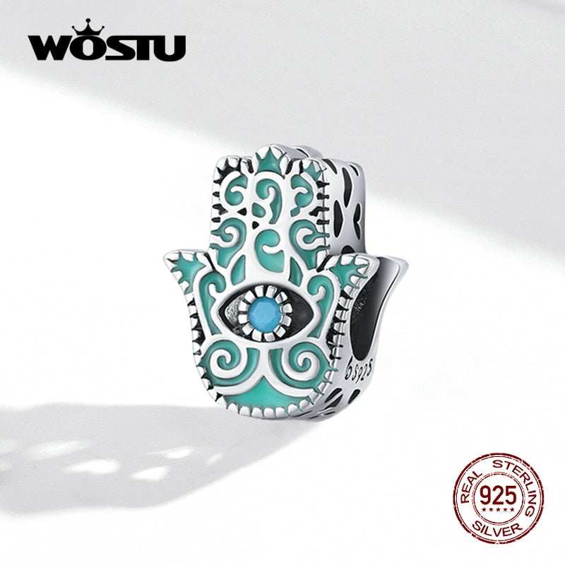 WOSTU 100% Real 925 Sterling Silver Dazzling Zircon Charm Beads Fit Original DIY Bracelet Pendants Necklace SIlver 925 Jewelry