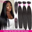 The Long Weave | 12A Straight Human Hair Bundles with HD Lace Closure