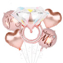 1set Diamond Ring Foil Balloon 22inch Rose Gold Bride to Be Balloon Letter Balloon Bridal Shower Wedding Engagement Decoration