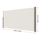 SucceBuy Retractable Side Awning Outdoor Privacy Polyester Water-proof Retractable Patio Screen UV 30+ Room Divider Wind Screen