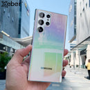 Laser Gradient Clear Case For Samsung S24 S23 S22 Ultra S21 Plus S20 FE Note 20 10 Pro A73 A53 A33 A13 5G Colorful Rainbow Cover