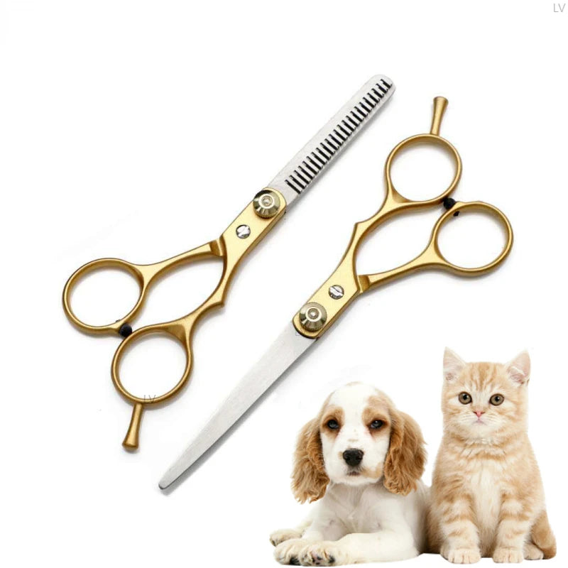 Professional Grooming Scissors For Dogs Cats Safety Round Tips Curved Blade Scissor Sharp Hairdressing Pet Scissors