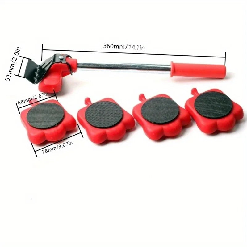 5/14pcs Heavy Duty Furniture Lifter, Furniture Movers Sliders Appliance Roller With 4 Sliders For Heavy Furniture Moving Pad Adj