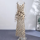 The Riviera | Polka-Dot Scarf-Sling Beach Maxi Dress