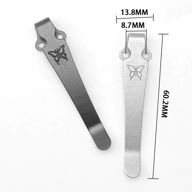 Titanium Material Knife Deep Carry Pocket Clip Back Clamp for Benchmade Griptillian Bugout 535 940 Mini-Grip Emerson ProTech ZT