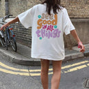 Summer Back Letter Print Oversized Vacation T Shirt Retro Vsco Aesthetic Graphic Tees Women Trendy Fashion Beach T-shirts Tops