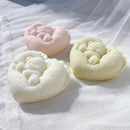 Sleeping Bear in Heart Shape Candle Mold Valentine's Day Gift idea Bear Silicone Mold Home Decor Wedding Gift