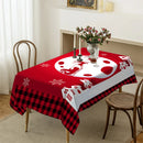 Red black plaid elk table cloth Sleigh snowman table cloth Christmas party table cloth end table tablecloth New Year decorations