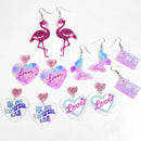 New Valentine's Day Earrings Love Letter Shiny Pink Butterfly Love Tape Simple Acrylic Earrings Valentine's Day Decorative Gift