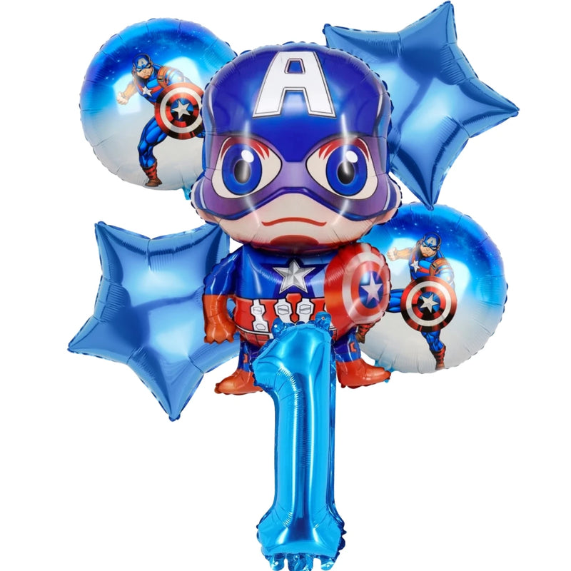 Cartoon Captain America Theme Disposable Tableware Set Birthday Party Dress up Balloon Decoration Baby Shower Background Cloak