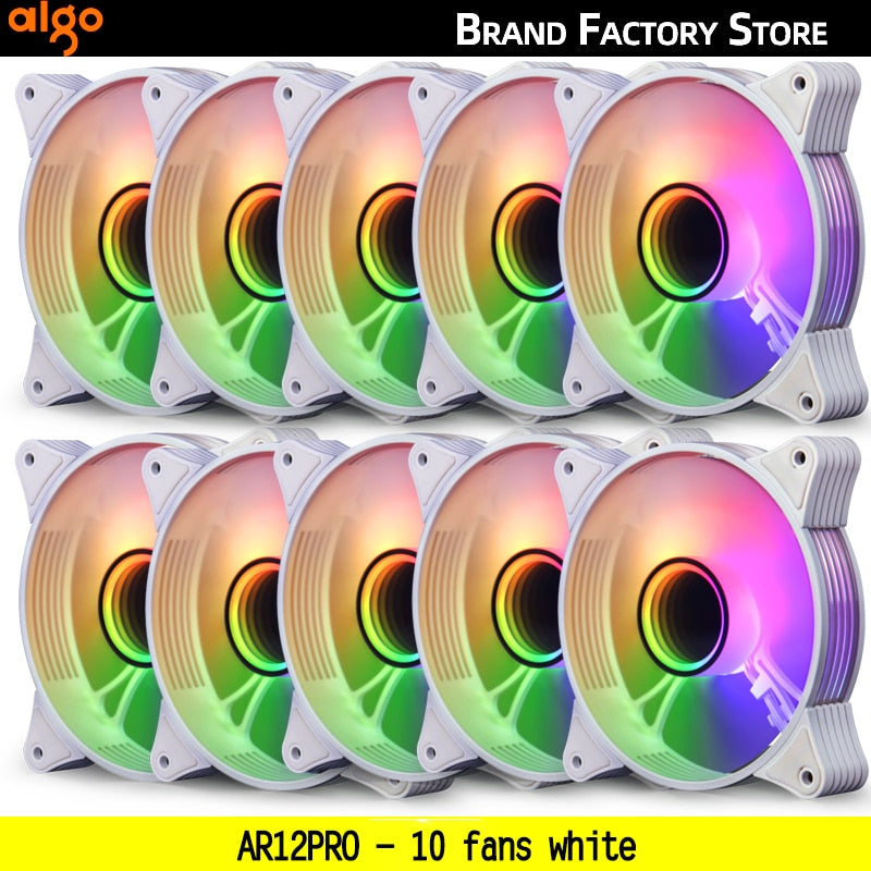 Aigo AR12PRO white Computer Case fan ventoinha PC 120mm rgb fan 4pin PWM Cooling fan 3pin5v Unlimited space argb 12cm ventilador